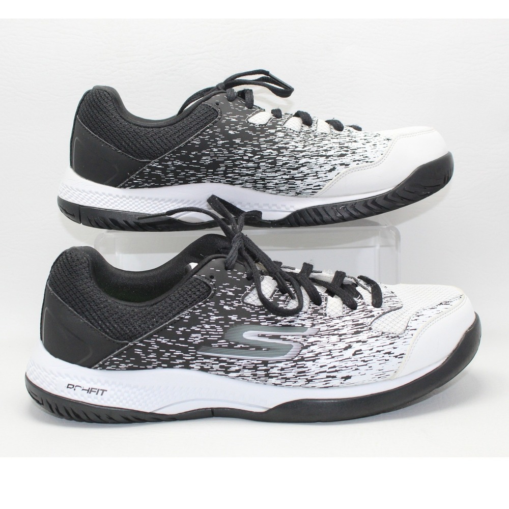 Skechers Viper Court Pickleball Mens 8.5 Black White 246070 Arch Fit Sneaker